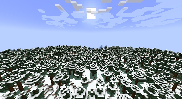 Wooded Snow - las mejores semillas de bioma de nieve de Minecraft 1.18