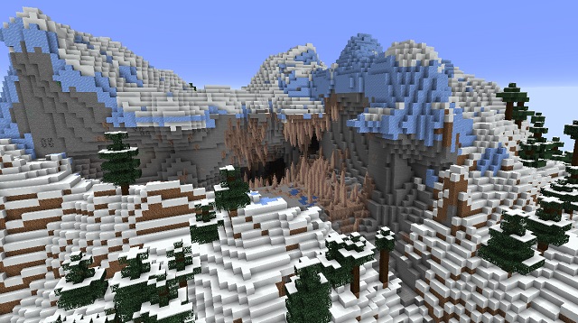Montañas congeladas con piedras de goteo expuestas: las mejores semillas de bioma de nieve de Minecraft 1.18