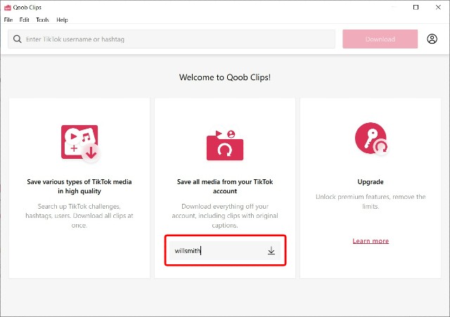 Cómo descargar videos de TikTok usando Qoob Clips