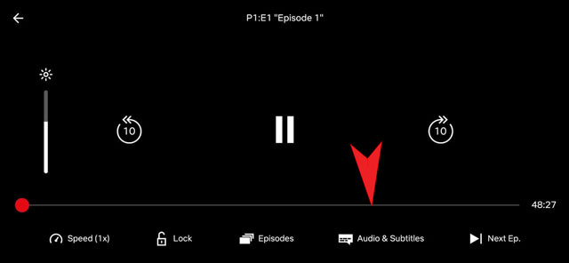 icono de audio y subtítulos en Netflix