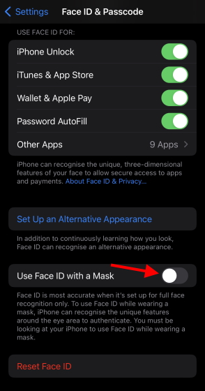 Cómo usar el reconocimiento facial con máscara sin Apple Watch