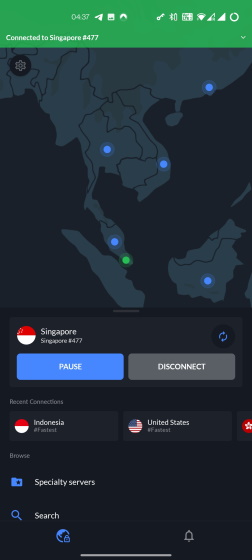 conéctese a la región de lanzamiento suave de vpn como singapur