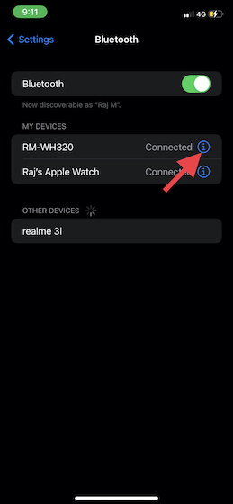 Cambiar el nombre del dispositivo Bluetooth en iOS