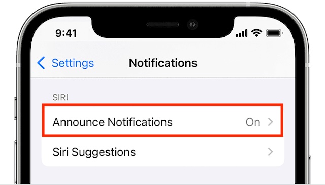 Deshabilitar Siri para enviar notificaciones en iOS