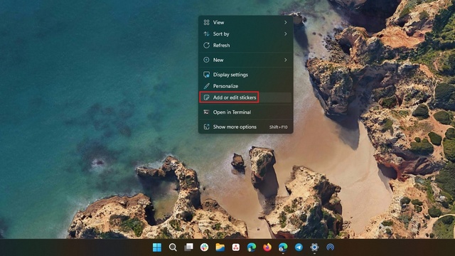 agregar o editar pegatinas de escritorio en Windows 11