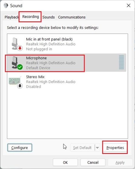Descargar el volumen del micrófono en Windows 11